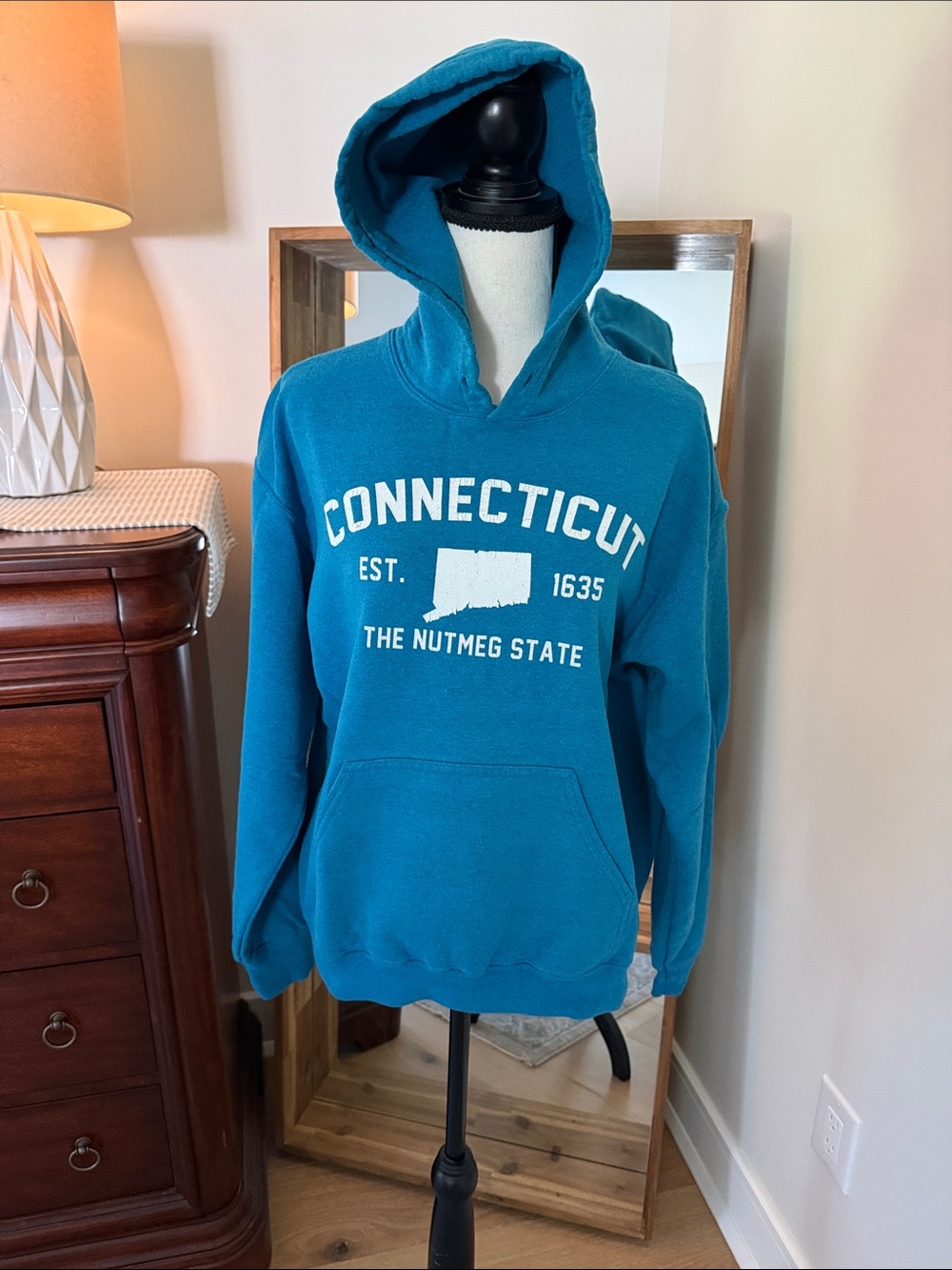 Connecticut Teal Hooded Sweatshirt - Unbranded